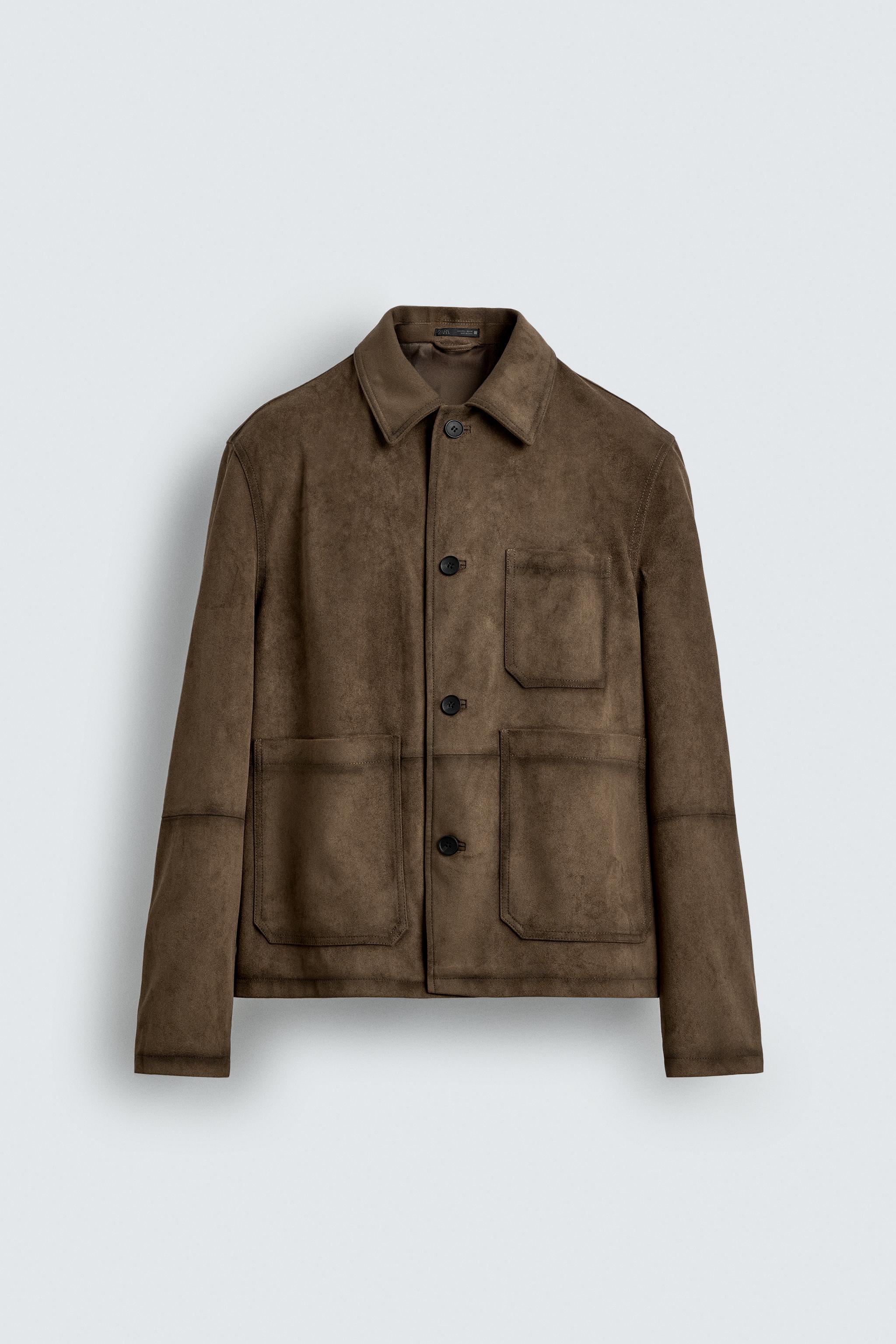 REGULAR FIT FAUX SUEDE OVERSHIRT